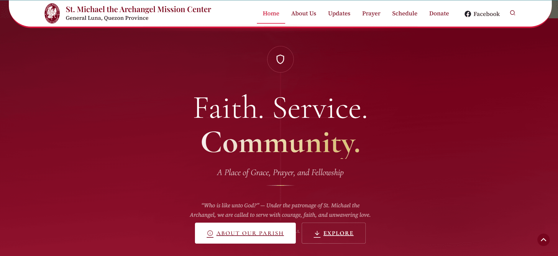 St. Michael The Archangel Mission Center — website screenshot
