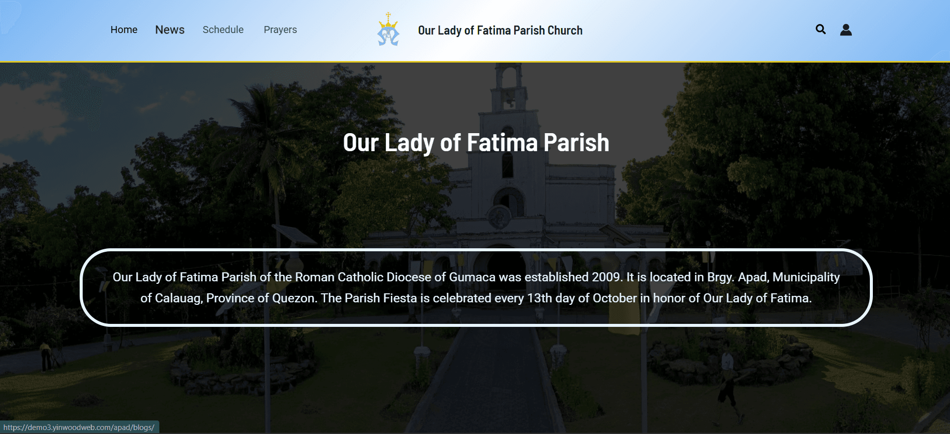 St. Michael The Archangel Mission Center — website screenshot