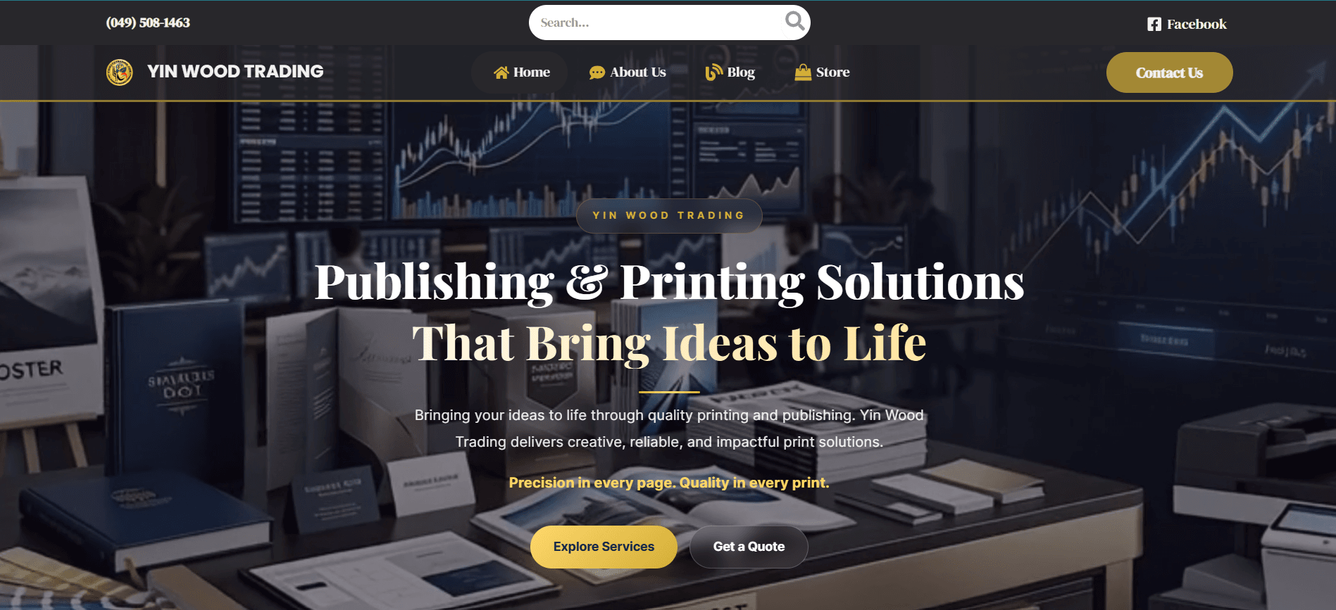Yin Wood Trading — website screenshot